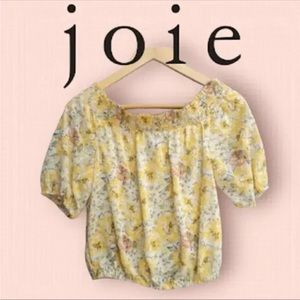 Joie floral smocked off shoulder blouse